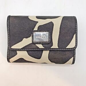 Nine & Co. by Ninewest Women's Brown Beige Giraffe Animal Print Trifold Wallet